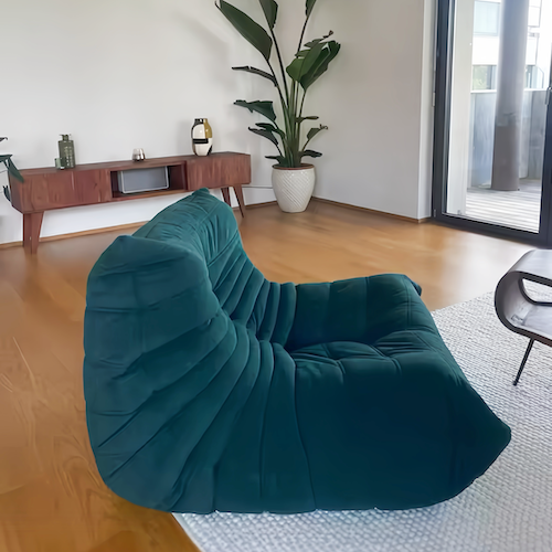 Togo Armchair Foam Lounge Chair | Suede Leather Corduroy