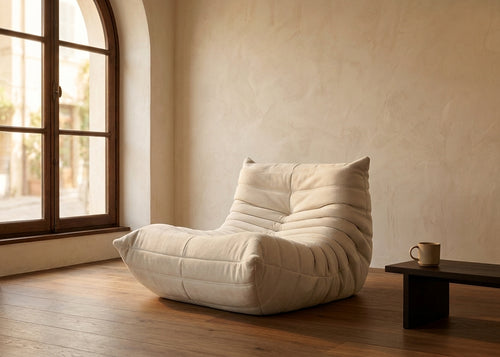 Togo Armchair Foam Lounge Chair | Suede Leather Corduroy