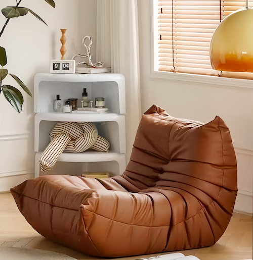 Togo Armchair Foam Lounge Chair | Suede Leather Corduroy