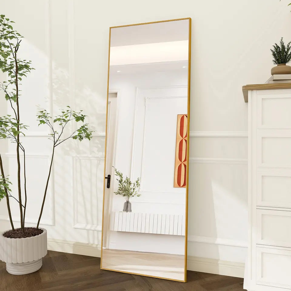 Full Length Standing Mirror Aluminum Frame Arched or Rect