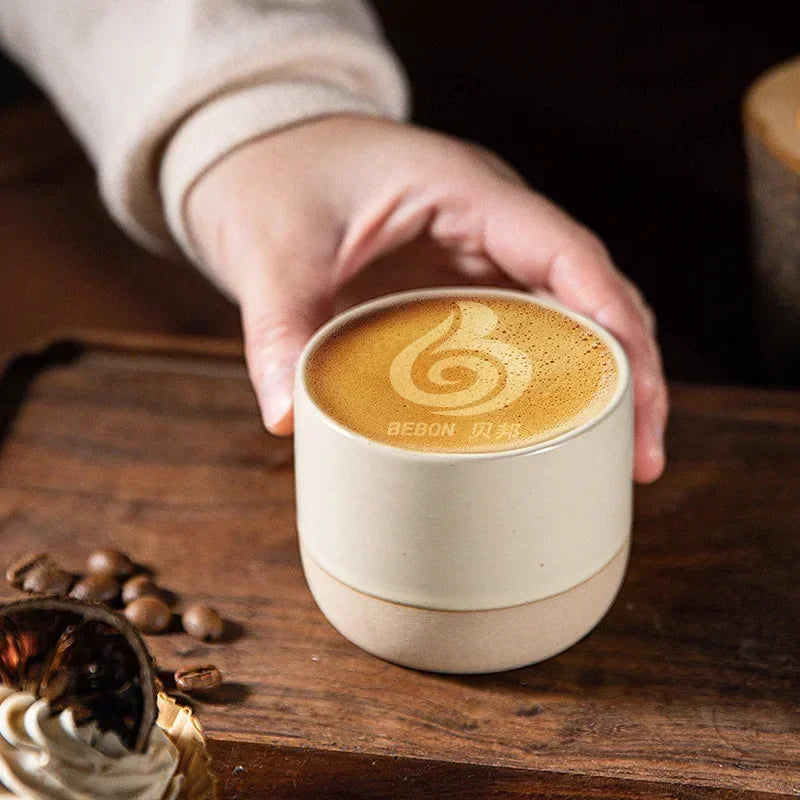 Japanese Style Ceramic Espresso Cup Vintage Stoneware 100-230ml